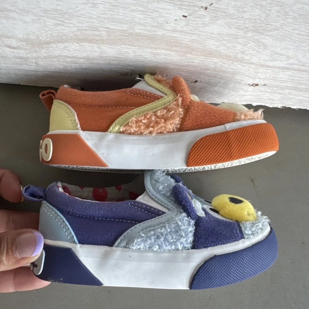 Bluey Toddler Kids Fleece Slip-On Sneakers Faux Sherpa Sz 7